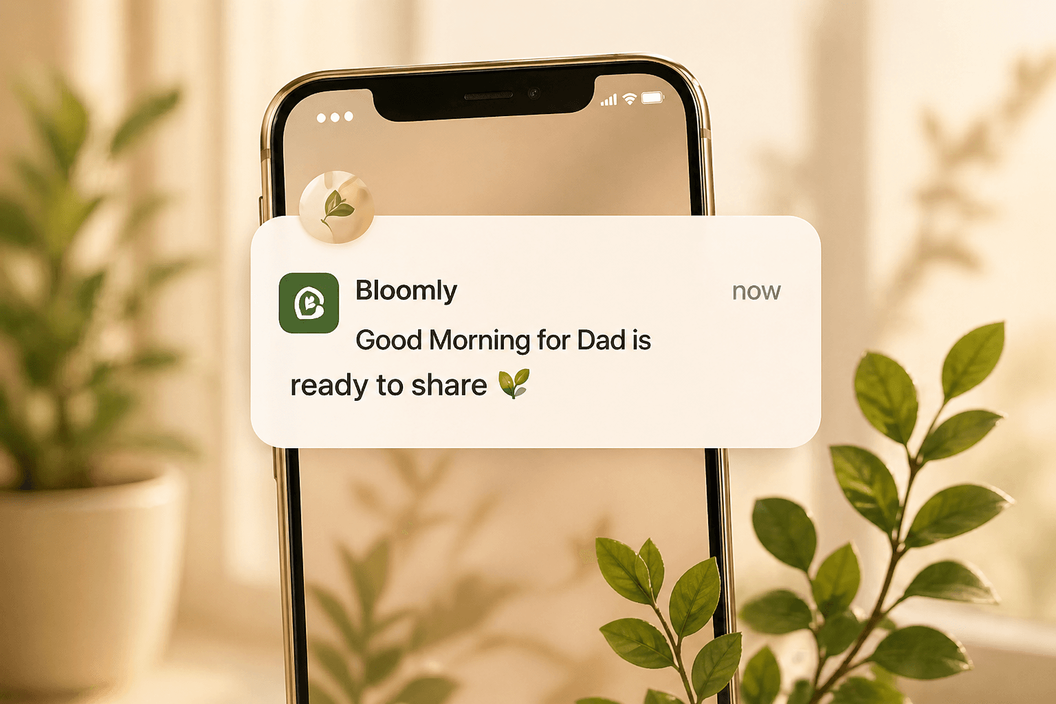 Bloomly reminds you when it is time to share your greeting.